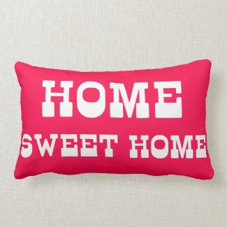 Home Sweet Home - Fun Barn Typography Red Lumbar Pillow