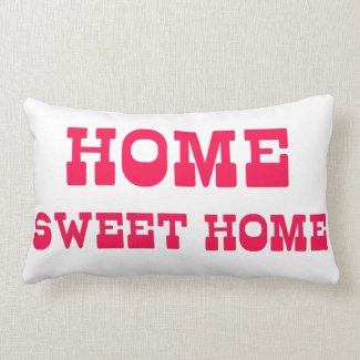 Home Sweet Home - Fun Red Barn Typography Lumbar Pillow