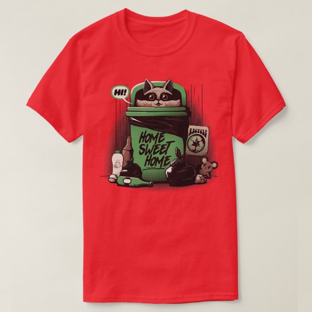 Home Sweet Home Garbage Raccoon by Tobe Fonseca T-Shirt (Design Front)