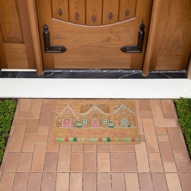Home Sweet Home Gingerbread  Doormat Fiber Doormat (Insitu (Outdoor))
