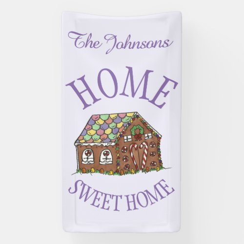 Home Sweet Home Gingerbread House Holiday Banner