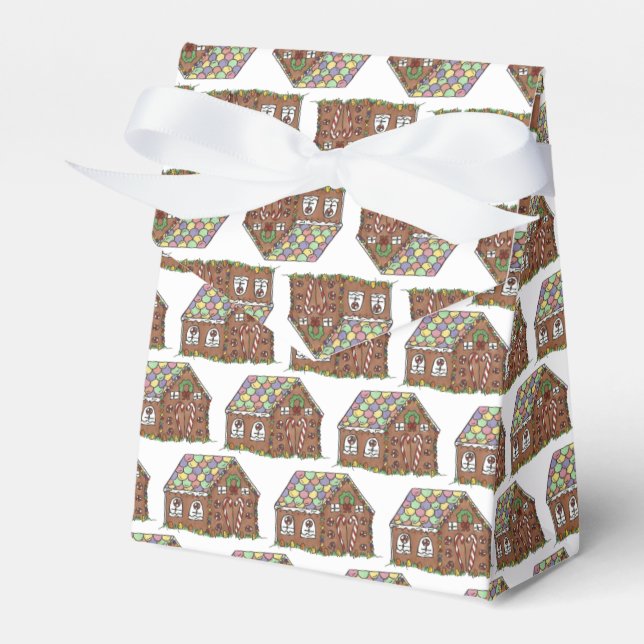 Home Sweet Home Gingerbread House Holiday Favor Boxes (Front Side)