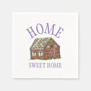 Home Sweet Home Gingerbread House Holiday Napkins
