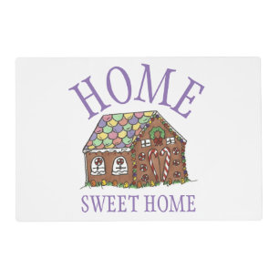 Home Sweet Home Gingerbread House Holiday Placemat