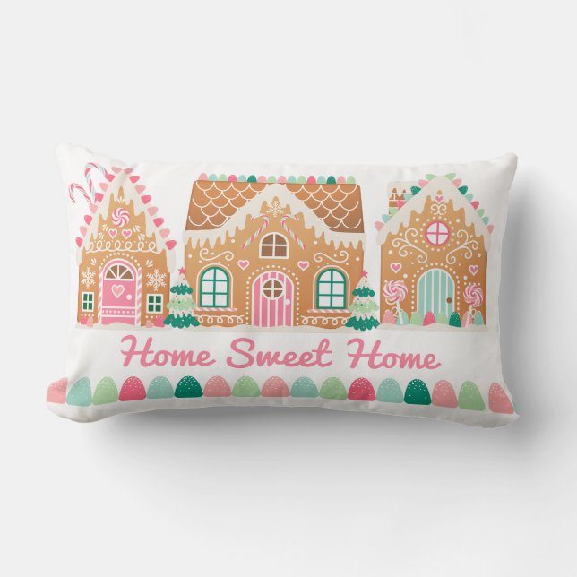 Home Sweet Home Gingerbread Lumbar Pillow (Front)