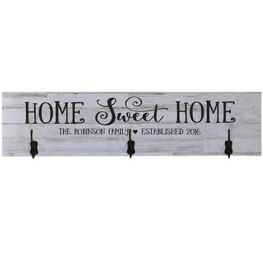 Home Sweet Home Gorgeous White Wooden Coat Rack (Front)