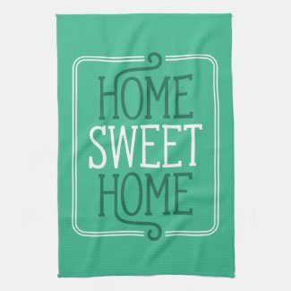 Home Sweet Home Green Kitchen Towel