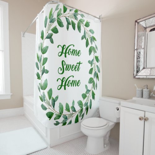 Home Sweet Home Green Vine Shower Curtain