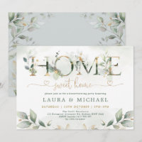 Home Sweet Home Greenery Gold Housewarming Party