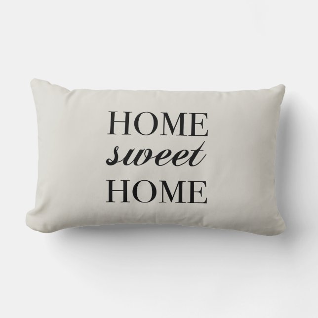 Home Sweet Home Greige Farmhouse Pillow (Front)