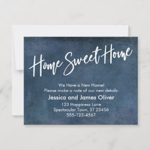 Home Sweet Home Grunge Navy Announcement