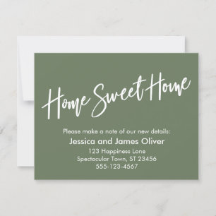 Home Sweet Home Handwriting Olive Announcement