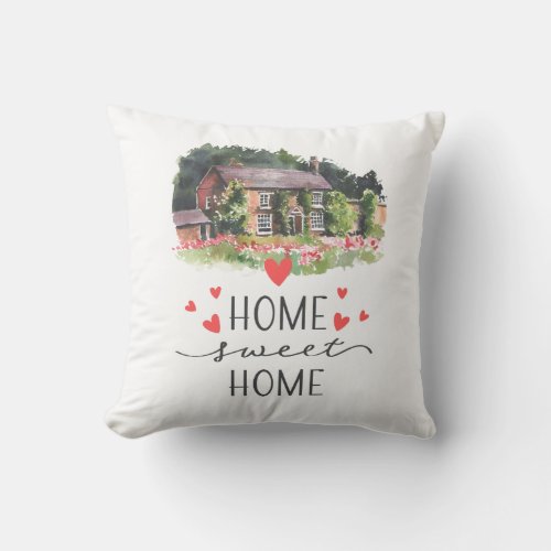 Home Sweet Home House Gardener Rustic Throw Pillow