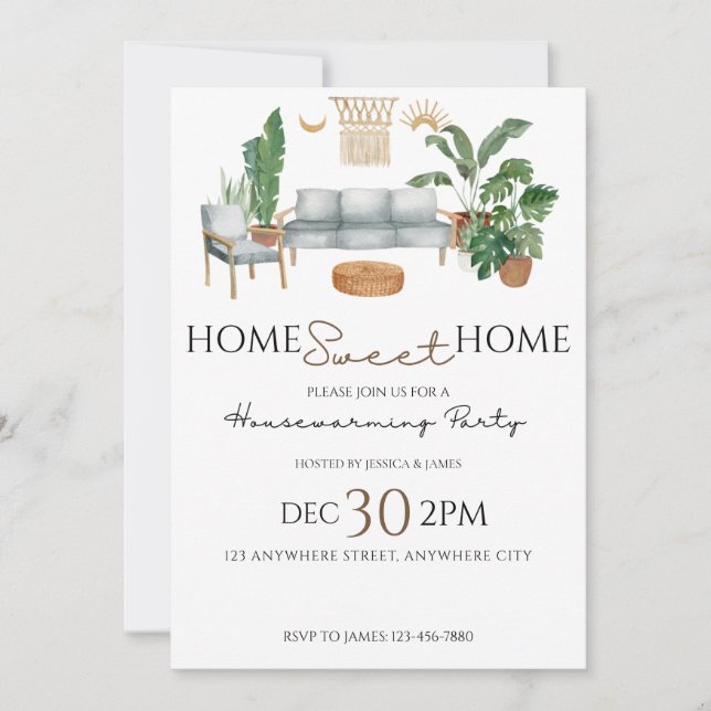 Home Sweet Home House Warming Party Invitation (Front)