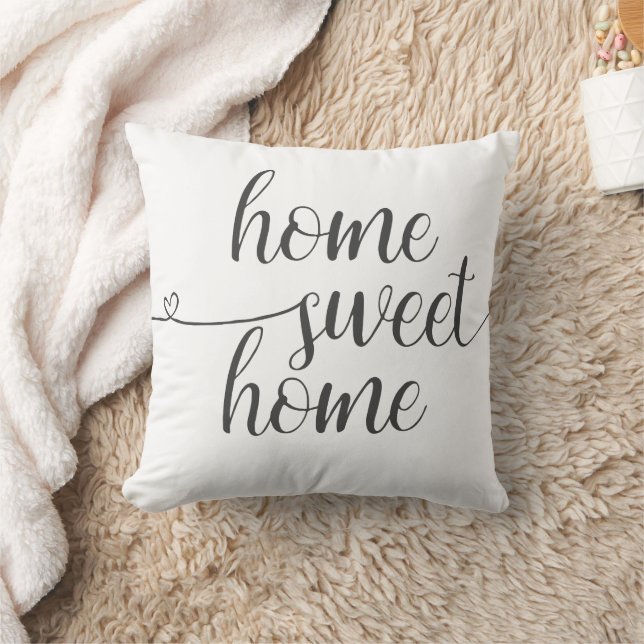 Home Sweet Home, Housewarming, Minimalist Throw Pillow (Blanket)