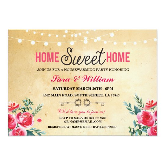 Home Sweet Home Housewarming New Home Invitation | Zazzle.com