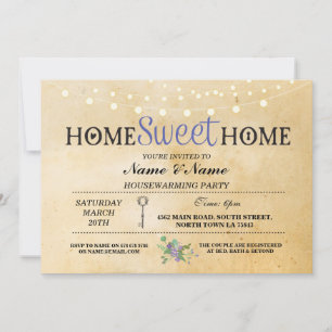 Home Sweet Home Housewarming Party Key Invite
