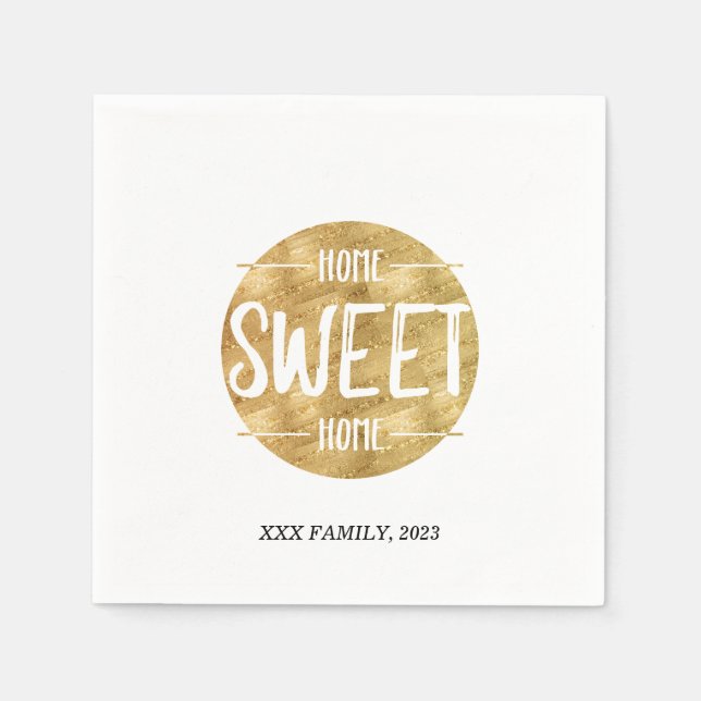 home sweet home , housewarming party napkins (Front)