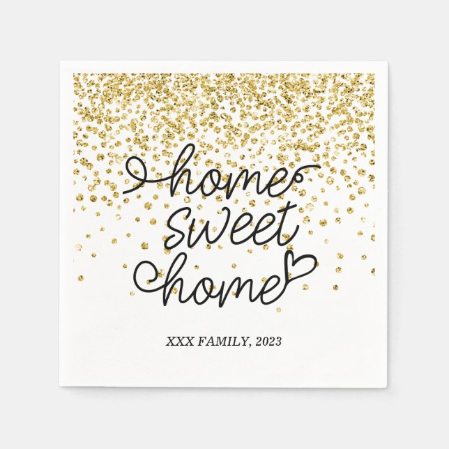 home sweet home , housewarming party napkins (Front)