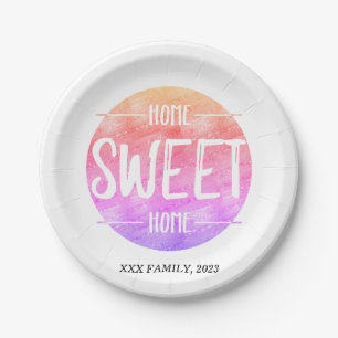 home sweet home , housewarming party paper plates