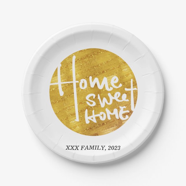 home sweet home , housewarming party paper plates (Front)