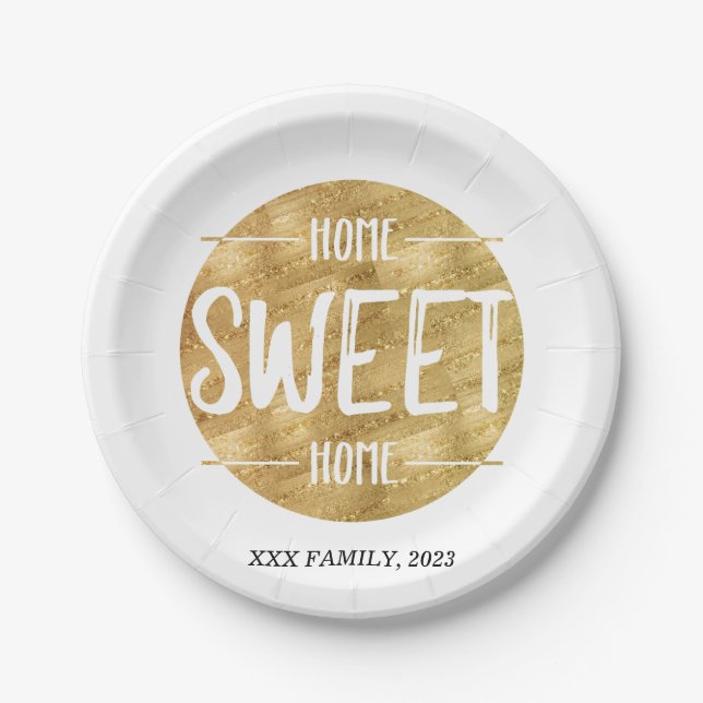 home sweet home , housewarming party paper plates (Front)