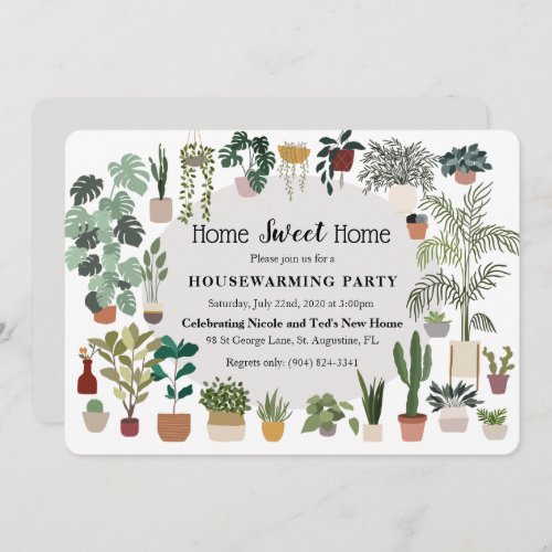 Home Sweet Home Housewarming Plant Invitation