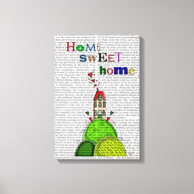 Home Sweet Home Illustration Canvas Print (Front)