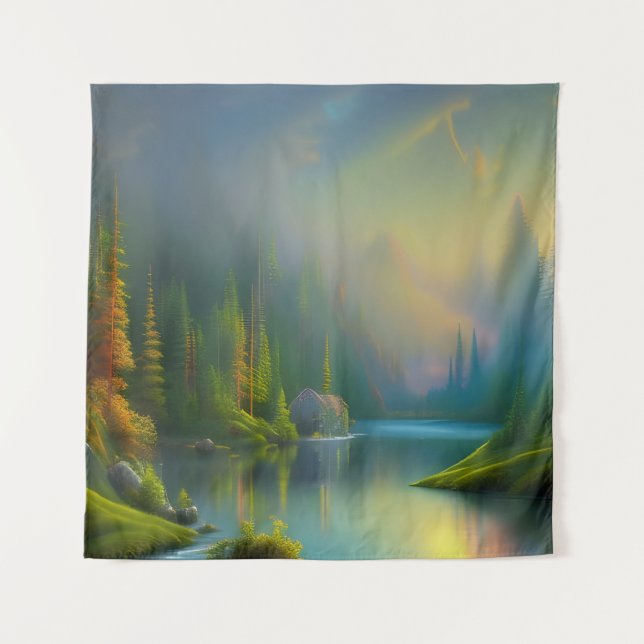 Home Sweet Home in the woods   Tapestry (Front)