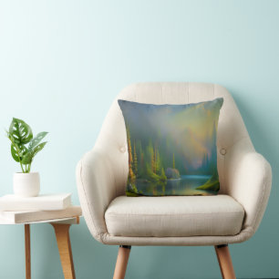 Home Sweet Home in the woods Throw Pillow