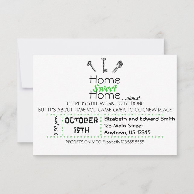 Home Sweet Home Invitation (Front)