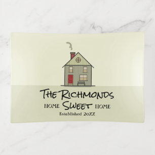 Home Sweet Home Keepsake Name Established Date Trinket Tray