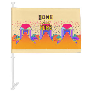 Home Sweet Home /Kids On Board Beige Car Flag