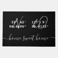 "Home Sweet Home" Latitude Longitude Black & White