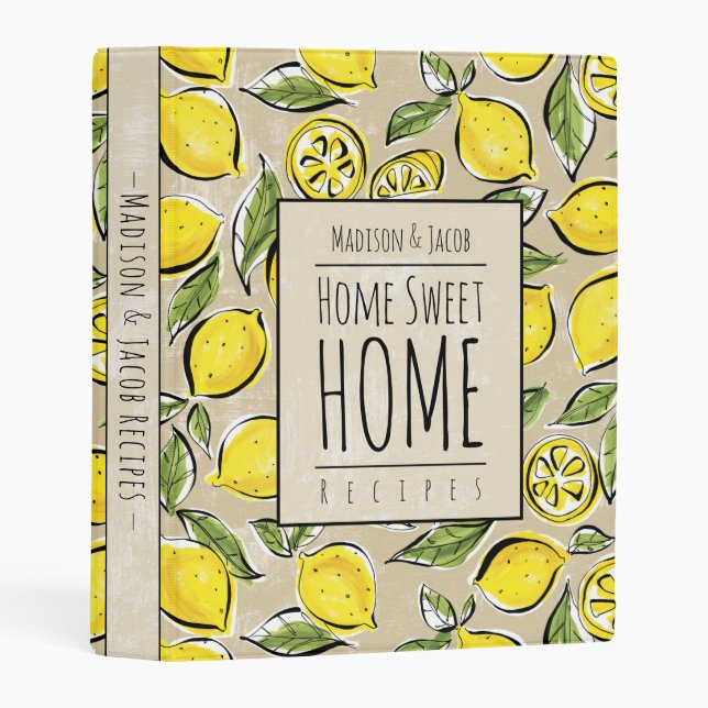 Home Sweet Home Lemon Avery Mini Binder (Front/Spine)