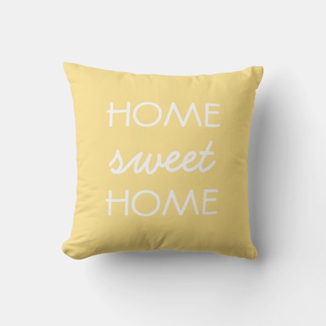Home Sweet Home | Light Yellow Throw Pillow (Front)