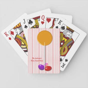 Home Sweet Home Lollipop & Jelly Beans Playing Cards by colorwash at Zazzle