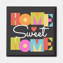 Home Sweet Home Magnet -Color Block Letters