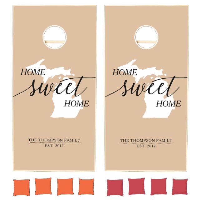 Home Sweet Home Michigan State Cornhole Set (Set)