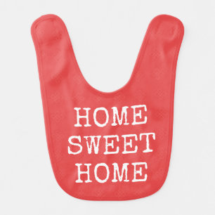 Home sweet home minimal design text baby bib