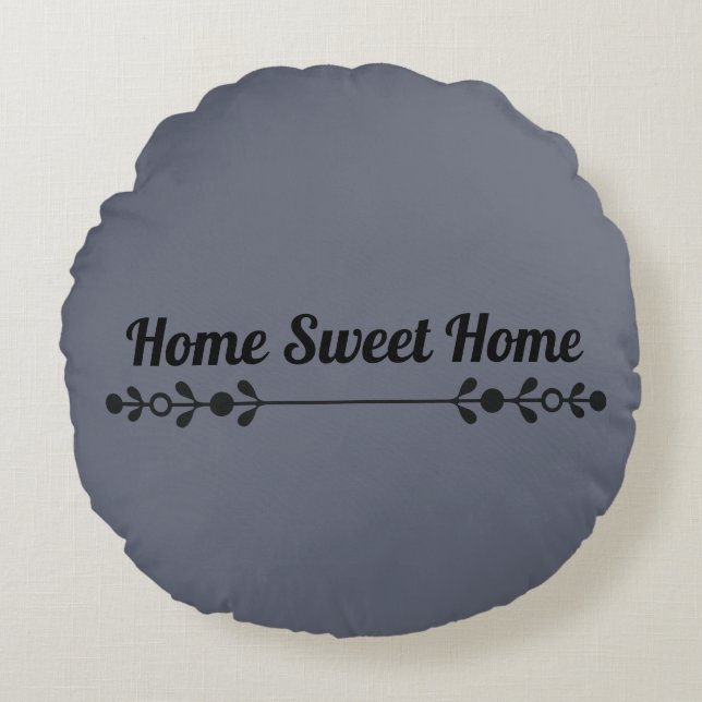 Home Sweet Home Minimal Typography Round Pillow (Front)