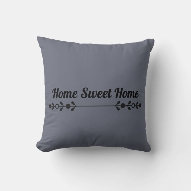 Home Sweet Home Minimal Typography Throw Pillow (Front)