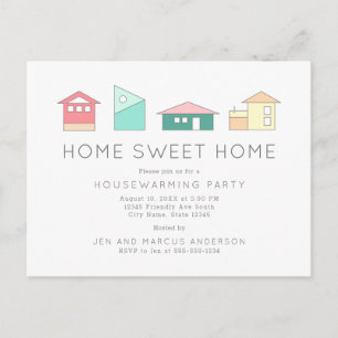 Home Sweet Home Minimalist Housewarming Party Postcard