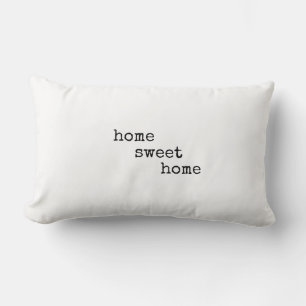 home sweet home minimalist style decor on white lumbar pillow