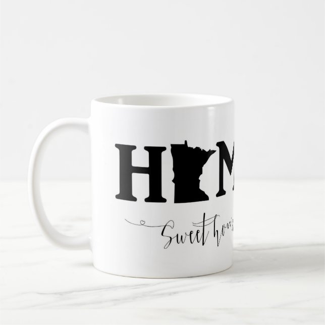 Home Sweet Home Minnesota Classic Mug, 11 oz Coffee Mug (Left)
