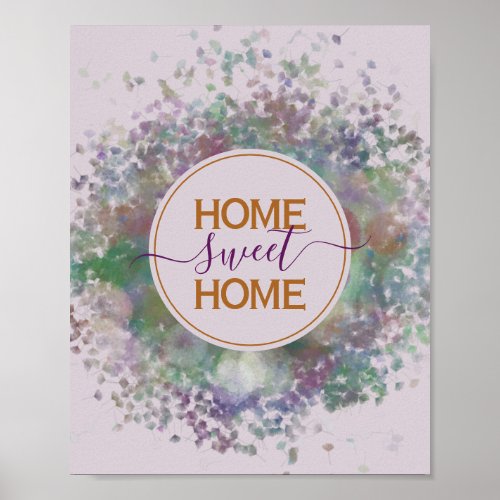 Home Sweet Home Modern Colorful Dandelion Floral Poster