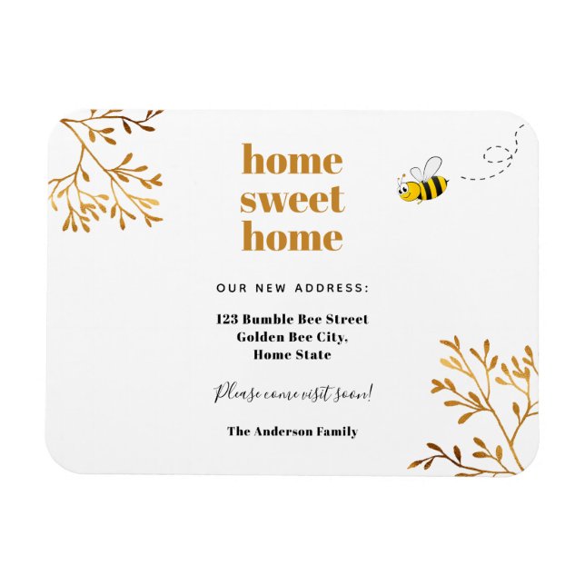 Home sweet home modern elegant moving  magnet (Horizontal)