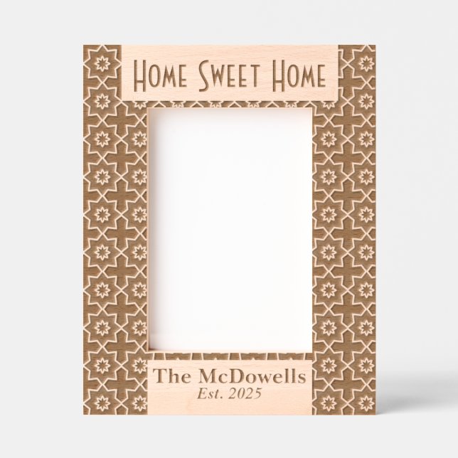 Home Sweet Home Modern Laser Etched Picture Frame Engraved Frames (Front)
