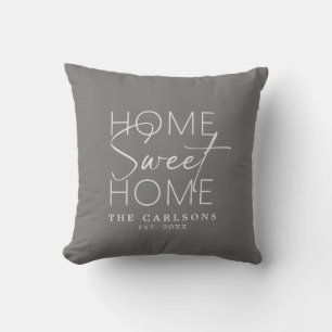 Home Sweet Home Modern script custom Throw Pillow