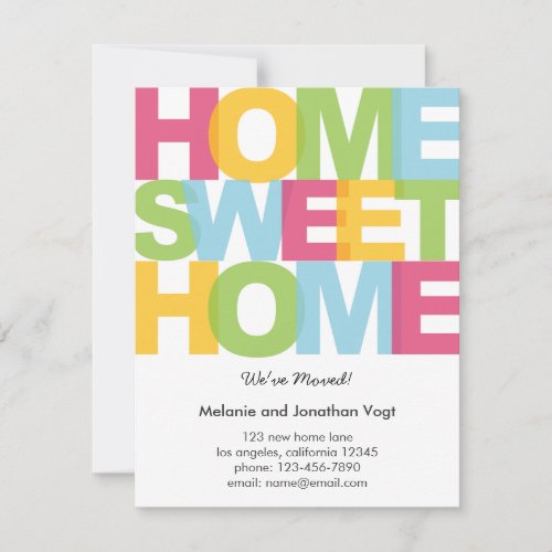 Home Sweet Home Moving Announcement